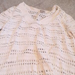 White long sleeve shirt with holes